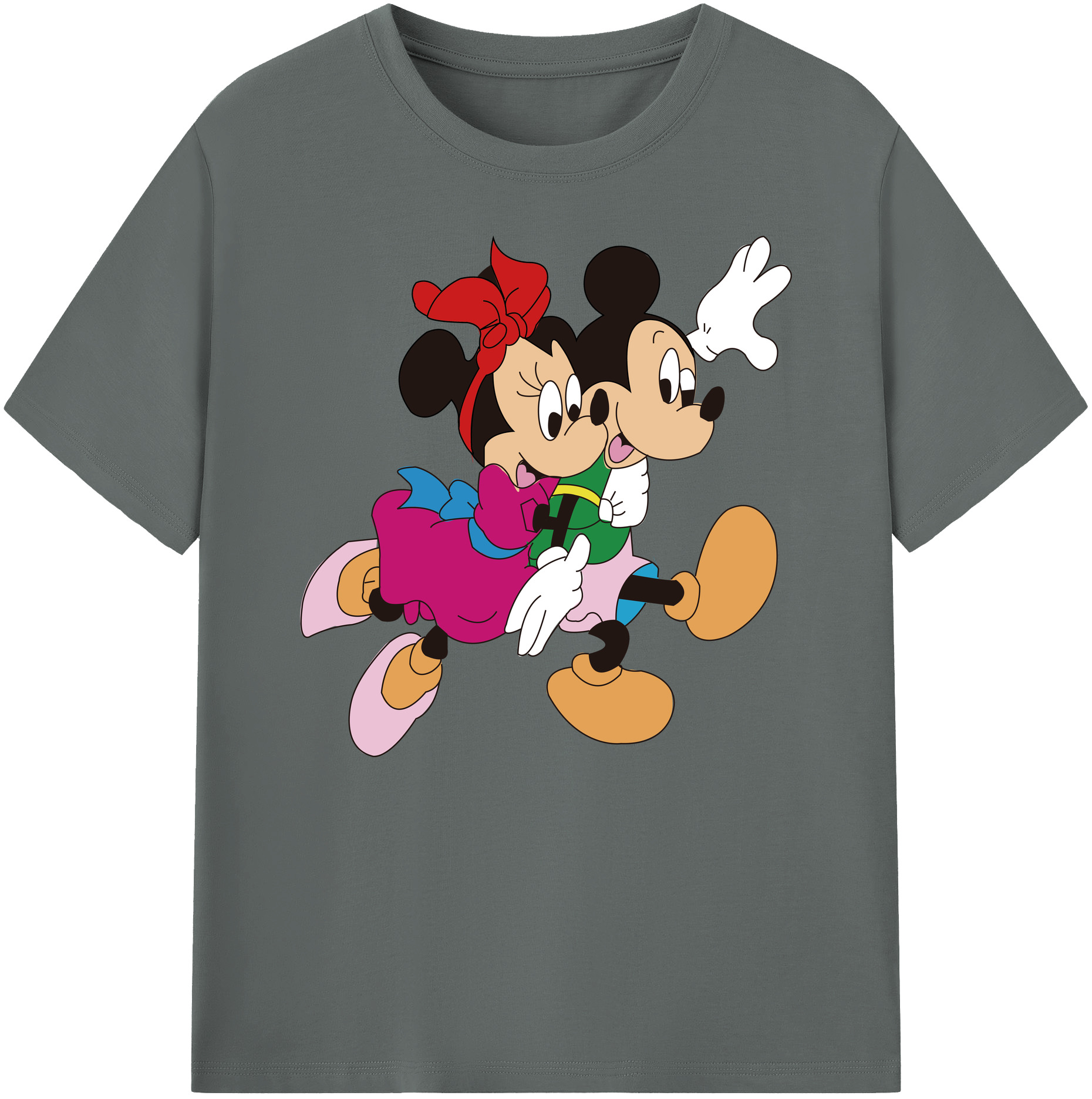 ミッキーマウス Mickey Mouse 綿100％ メンズ半袖Tシャツ｜肌触りやわらか＆通気性